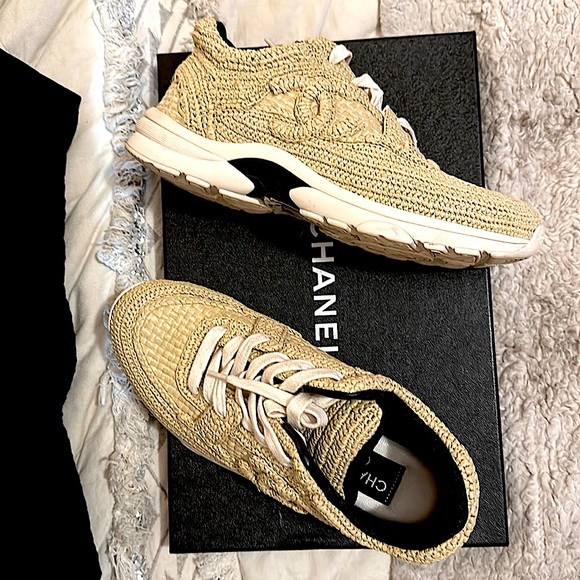 COPY - CHANEL Braided Raffia Sneakers - Picture 3 of 7